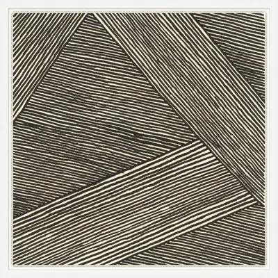 Wendover Art Group Linear Tapestry 2 By Thom Filicia - Picture Frame Print On Canvas In Black;beige