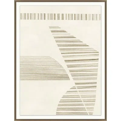 Wendover Art Group Lines To Shapes 1 - Single Picture Frame Print In Beige,brown