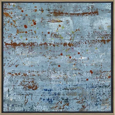 Wendover Art Group Lithosphere 20 - Floater Frame Painting On Canvas In Blue;red;orange