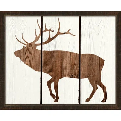 Wendover Art Group Lodge Panel 2 - Picture Frame Graphic Art On Paper In Brown;white
