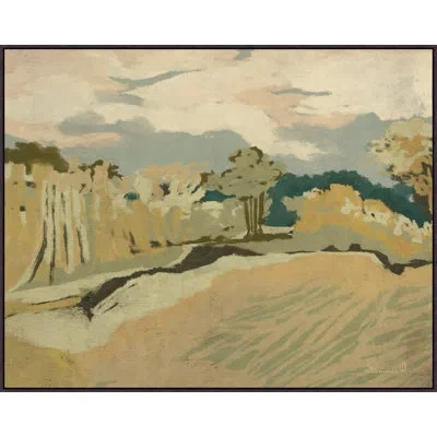 Wendover Art Group Looking Out On Peace - Floater Frame Print On Canvas In Yellow,green,blue,cream