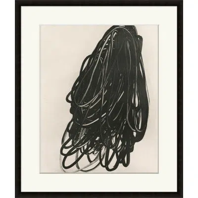 Wendover Art Group Loops 1 - Picture Frame Painting On Paper In Black;white;ivory