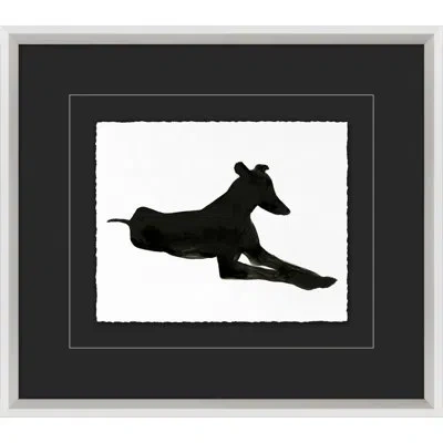 Wendover Art Group Lounging Dog - Picture Frame Painting In Black;white