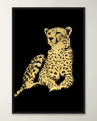 Wendover Art Group Lounging Leopard 1 Framed Giclee In Black