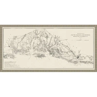 Wendover Art Group Low Country Map In Tan,gray