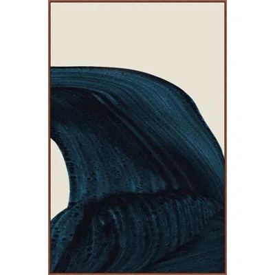 Wendover Art Group Luxurious Blue 1 By Christopher Kennedy - Floater Frame Painting On Canvas In Beige;navy