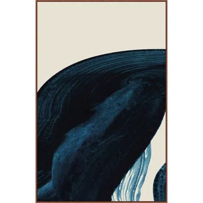 Wendover Art Group Luxurious Blue 2 By Christopher Kennedy - Floater Frame Painting On Canvas In Beige;navy