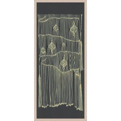 Wendover Art Group Macrame On Gray 2 - Picture Frame Painting On Paper In Beige;charcoal