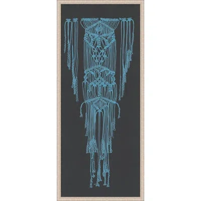 Wendover Art Group Macrame On Gray 3 - Picture Frame Painting On Paper In Blue;charcoal