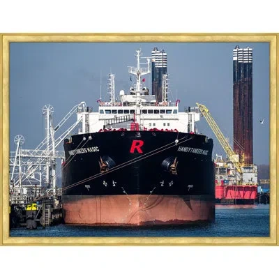 Wendover Art Group Majestic Cargo Ship By Thom Filicia - Single Picture Frame Photograph In Blue;black;brown;white