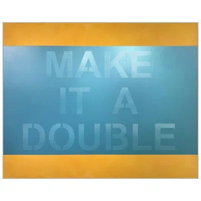 Wendover Art Group Make It A Double By Thom Filicia - Floater Frame Textual Art In Blue;yellow