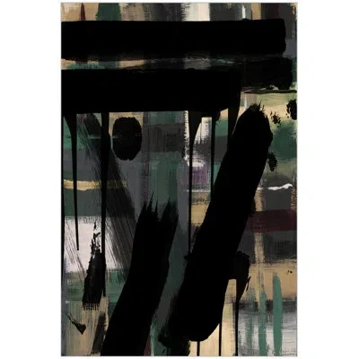 Wendover Art Group Make Your Mark 1 By Thom Filicia - Floater Frame Painting On Canvas In Black;green;beige