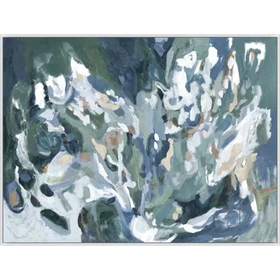 Wendover Art Group Making Lake Waves - Floater Frame Print On Canvas In Blue,white