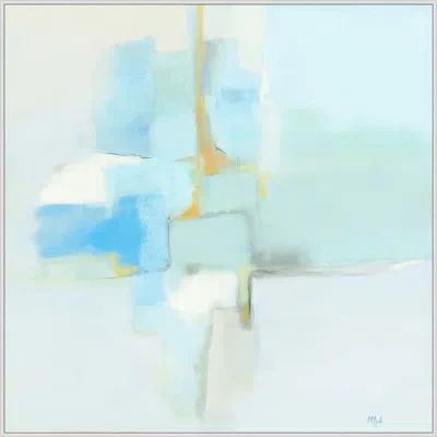 Wendover Art Group Making Waves - Floater Frame Painting On Canvas In Blue;ivory