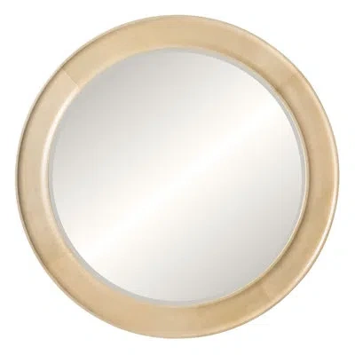 Wendover Art Group Marcel Solid Wood Round Mirror In Natural Vellum