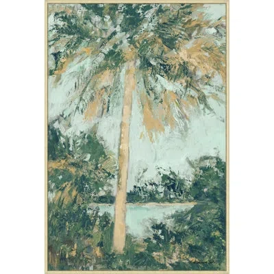 Wendover Art Group Marsh Cove 1 - Floater Frame Print On Canvas In Green,light Blue