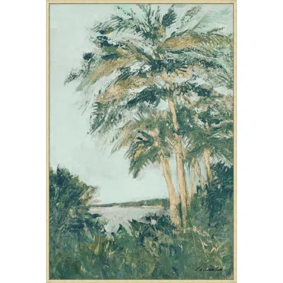 Wendover Art Group Marsh Cove 2 - Floater Frame Print On Canvas In Green,light Blue