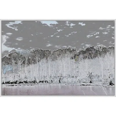 Wendover Art Group Mashomack By Lillian August - Floater Frame Print On Canvas In White;gray