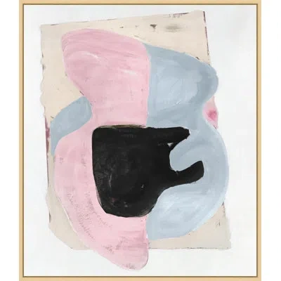 Wendover Art Group Mat Sanders - Floater Frame Painting On Canvas In Black;gray;beige;pink