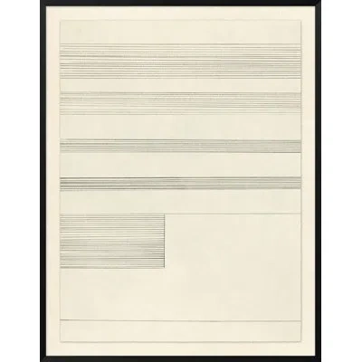 Wendover Art Group Mat Sanders Lines And Boxes 3 - Picture Frame Drawing Print In Black;beige