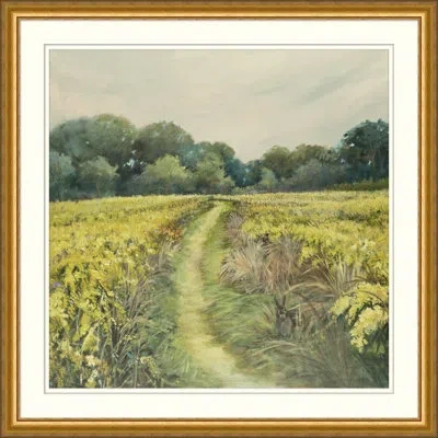 Wendover Art Group Meadow's Path 1 - Picture Frame Painting On Paper In Green;gray;yellow