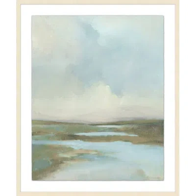 Wendover Art Group Meandering Marsh 2 - Shadow Box Print On Paper In Blue,white,green