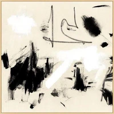 Wendover Art Group Medium Studies 1 By Mat Sanders - Floater Frame Painting On Canvas In Black;white;ivory