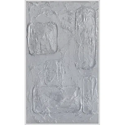 Wendover Art Group Metallic Grunge 2 By Lillian August - Floater Frame Painting On Wood In Gray