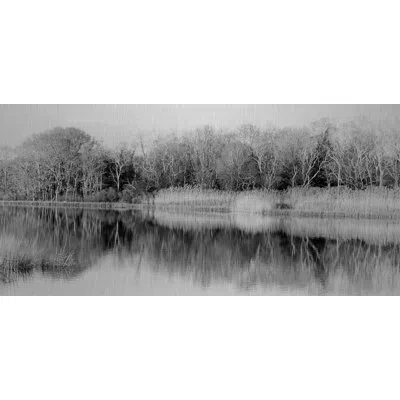 Wendover Art Group Metallic Riverbank Reflection In Green,brown