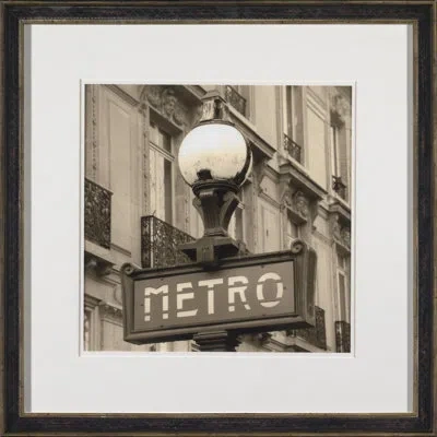 Wendover Art Group Metro Sign - Picture Frame Photograph On Paper In Brown;gray