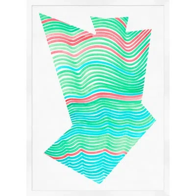 Wendover Art Group Miami Subs 1 - Picture Frame Painting On Paper In Blue;green;pink