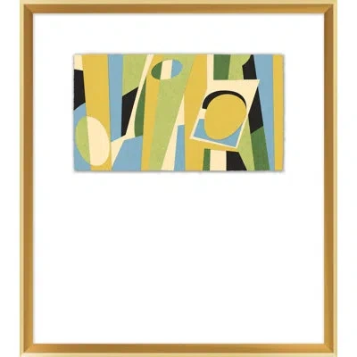 Wendover Art Group Mid Mod Geometry 1 By Christopher Kennedy - Picture Frame Painting On Paper In White;green;yellow