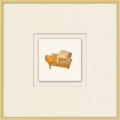 Wendover Art Group Mid-century 2 - Picture Frame Painting On Paper In Brown;white;orange