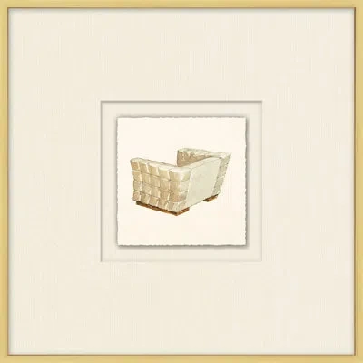 Wendover Art Group Mid-century 3 - Picture Frame Painting On Paper In Brown;white;yellow