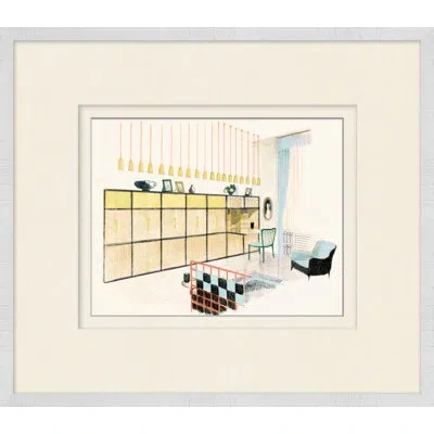 Wendover Art Group Mid-century Interior 3 - Picture Frame Painting On Paper In Multi