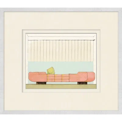 Wendover Art Group Mid-century Interior 4 - Picture Frame Painting On Paper In Blue;brown;pink