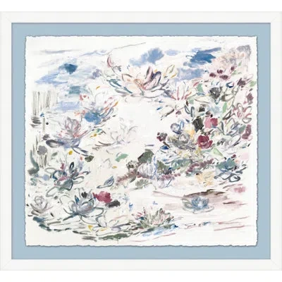 Wendover Art Group Midsummer Flowers By Lillian August - Single Picture Frame Painting In Blue;white;gray;pink