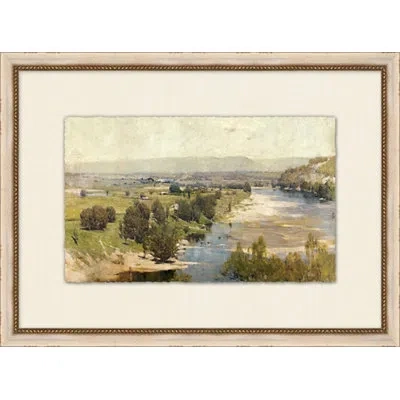 Wendover Art Group Midwestern Views 2 - Picture Frame Painting On Paper In Blue;brown;green