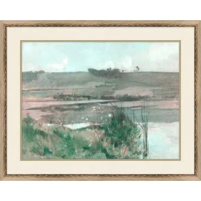 Wendover Art Group Millers Pond 2 - Picture Frame Painting On Glass In Blue;green