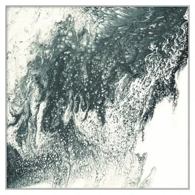 Wendover Art Group Mineral Pour 2 - Floater Frame Graphic Art On Plastic/acrylic In White;green