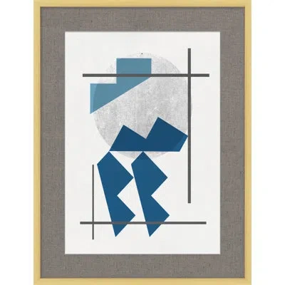 Wendover Art Group Mod 4 By Christopher Kennedy - Picture Frame Graphic Art On Paper In Blue;white;gray