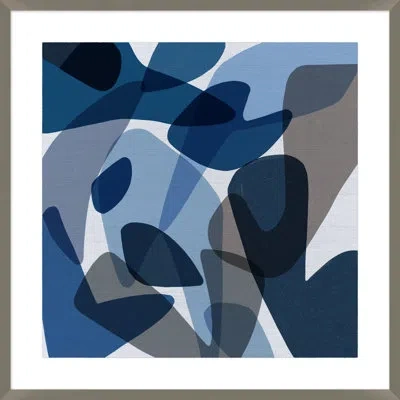 Wendover Art Group Modern Blues 1 By Christopher Kennedy - Picture Frame Graphic Art Print In Blue;gray