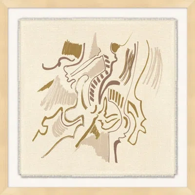 Wendover Art Group Modern Gesture 1 By Mat Sanders - Single Picture Frame Painting On Canvas In Beige;tan