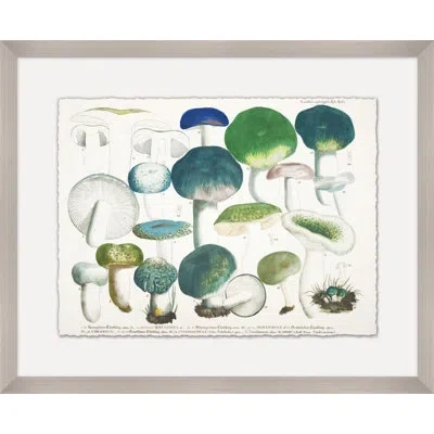 Wendover Art Group Modern Mushrooms 4 - Picture Frame Print On Paper In Green