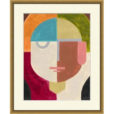Wendover Art Group Modern Portrait 2 In Gray,orange,red,green