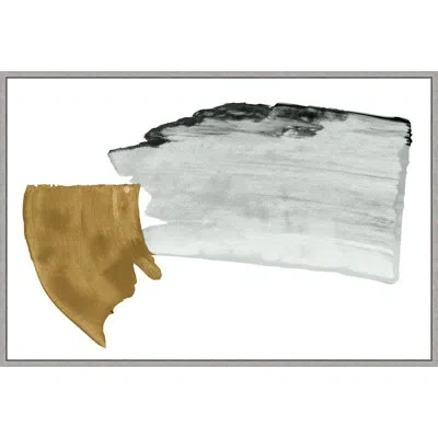 Wendover Art Group Modern Strokes 4 Sm By Thom Filicia - Floater Frame Painting On Canvas In White;gray;gold