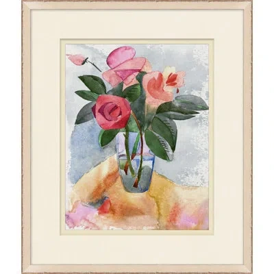 Wendover Art Group Modernist Floral Bouquet 5 - Picture Frame Painting On Paper In Brown;green;pink