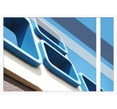 Wendover Art Group Modular Architecture 2 - Floater Frame Print On Paper In Beige,blue