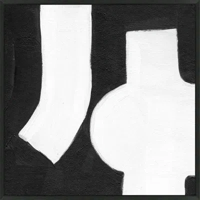 Wendover Art Group Modularly Contrasted 2 By Lillian August - Floater Frame Graphic Art On Canvas In Black;white