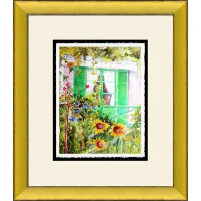 Wendover Art Group Monet's Window - Picture Frame Painting On Paper In White;green;yellow